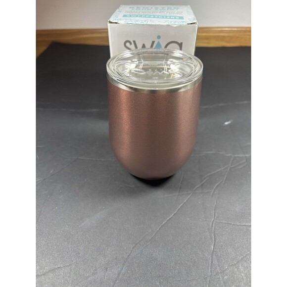 Swig Life Stainless Steel Stemless Wine Cup Shimmer Rose Gold 12oz  NIB Box Wear - Picture 4 of 7